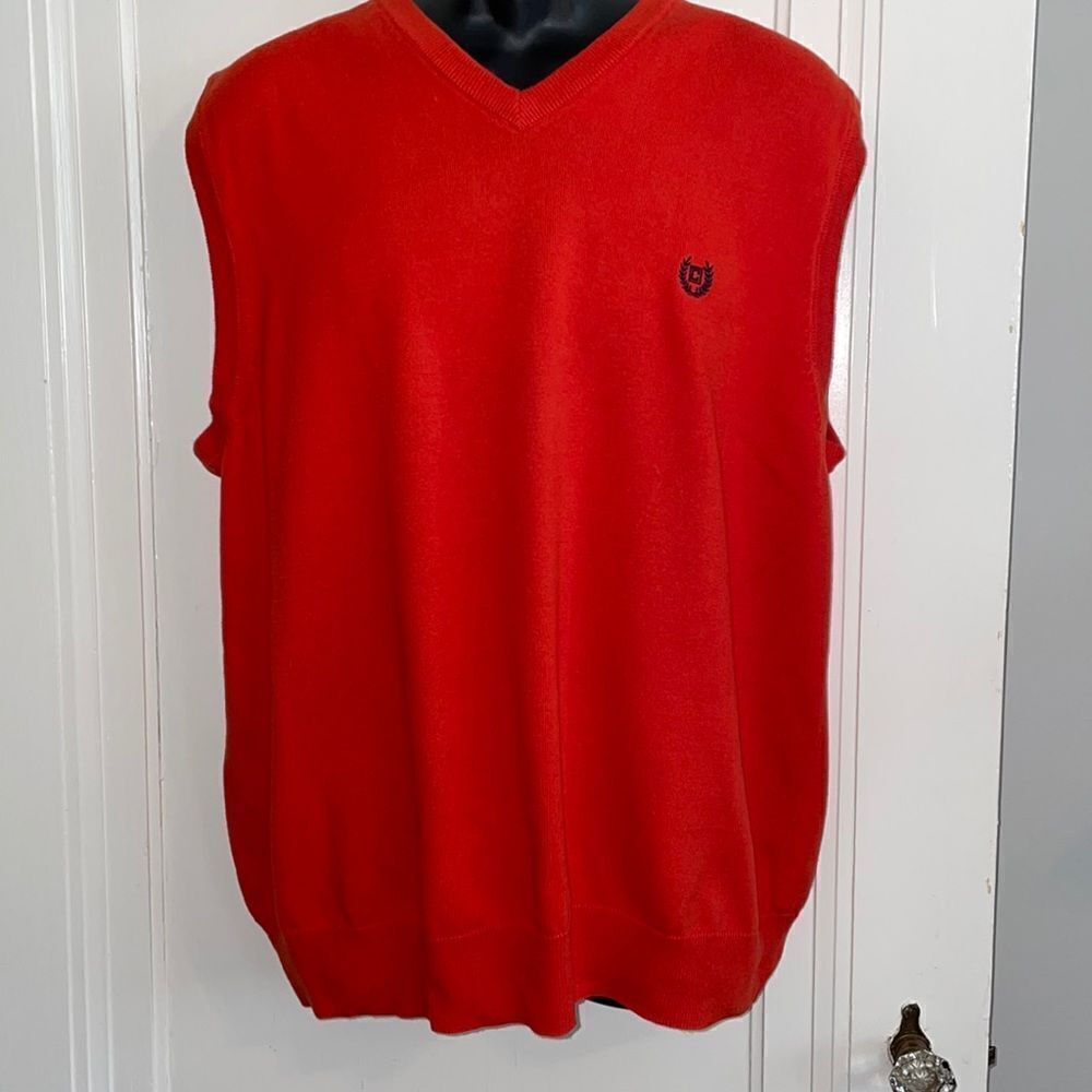 Chaps orange cotton‎ knit V neck sweater vest
